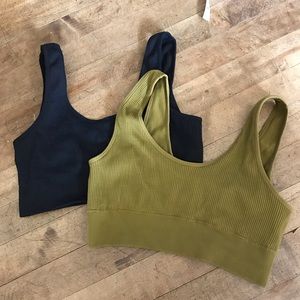 Bundle of 2 aerie ribbed seamless bralettes EUC